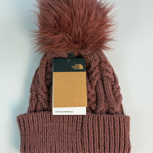 The North Face Oh Mega Pom Knit Beanie Mauve NWT - Picture 5 of 5